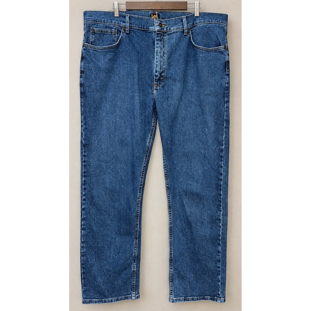 Lee Premium Select Regular Fit Jeans Mens 42x30 Medium Wash Blue Straight Leg
